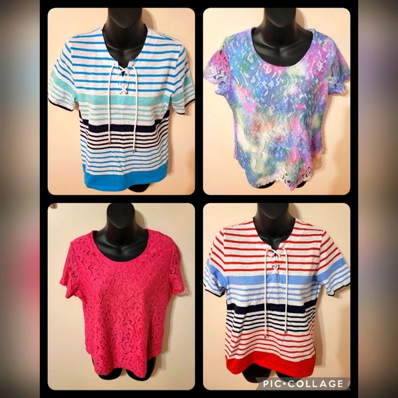๐ Four Ladies Short Sleeved Tops (Teeshirts/ Blouses) Size SP - Picture 1 of 9